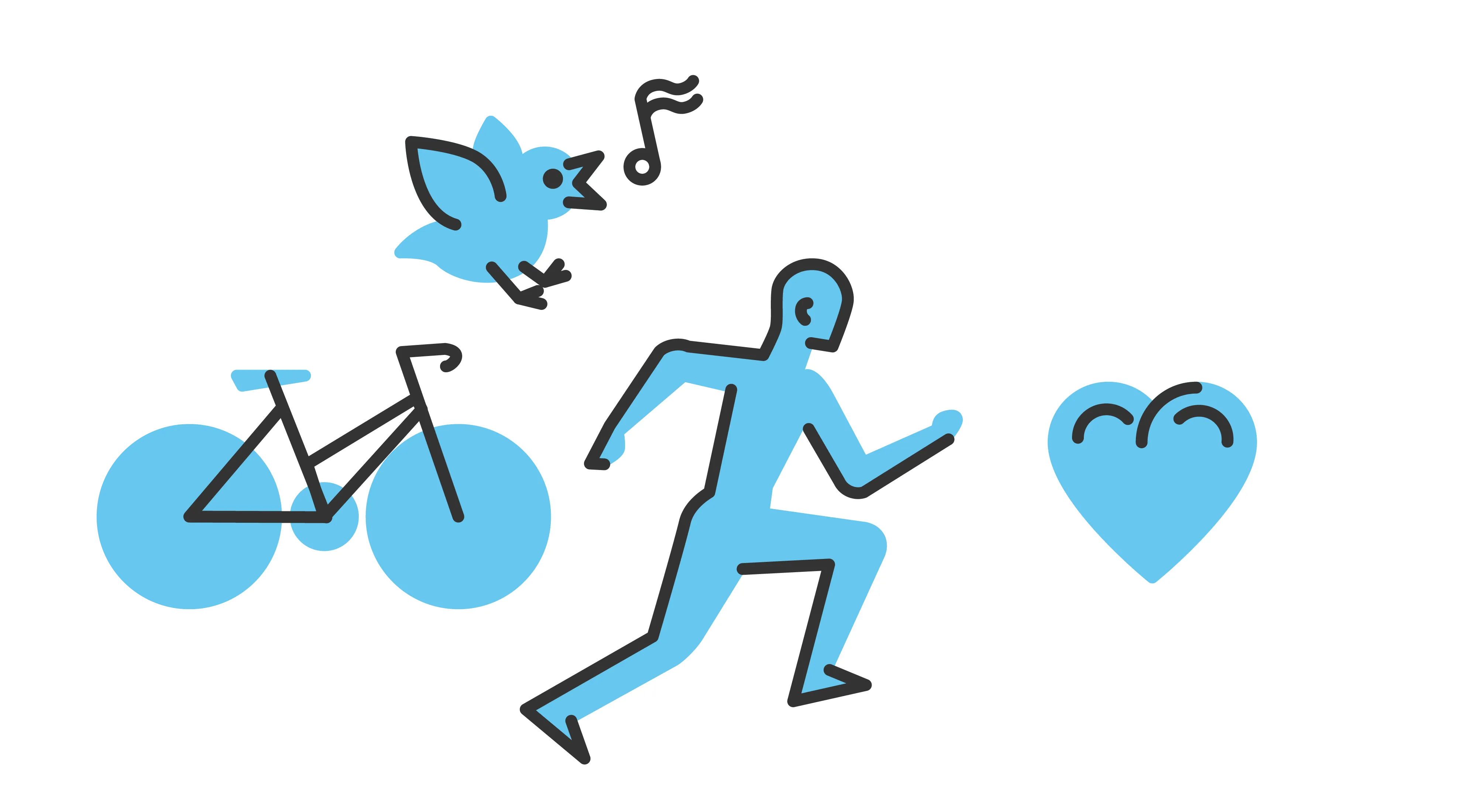 Person running, bicycle